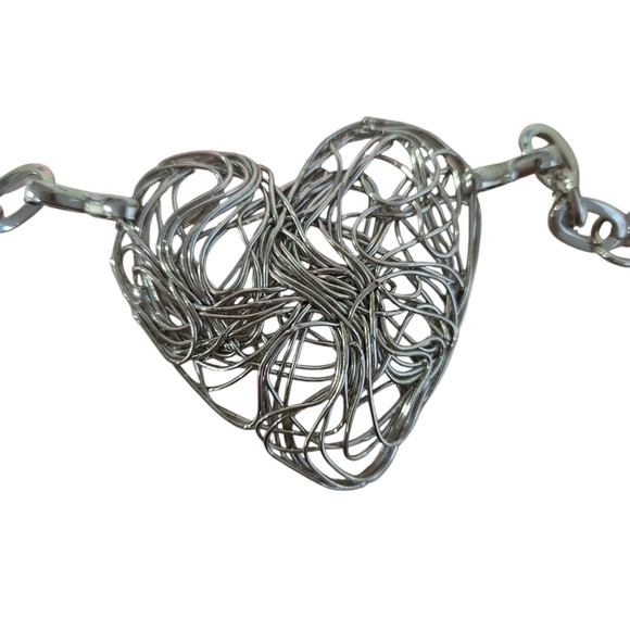Silver Heart Charm statement Belt. Beauiful. - Picture 3 of 4